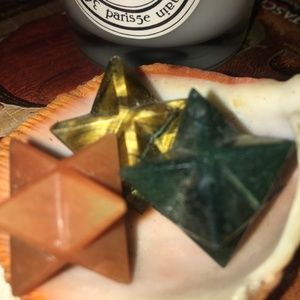 Merkaba crystal star gemstone- autumn themed carnelian tigers eye moss agate